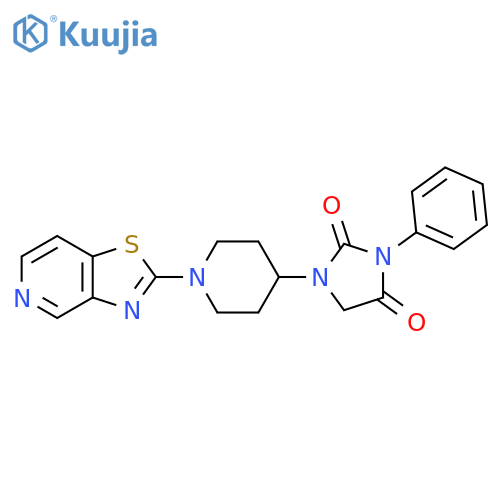 3-phenyl-1-(1-{[1,3]thiazolo[4,5-c]pyridin-2-yl}piperidin-4-yl)imidazolidine-2,4-dione structure