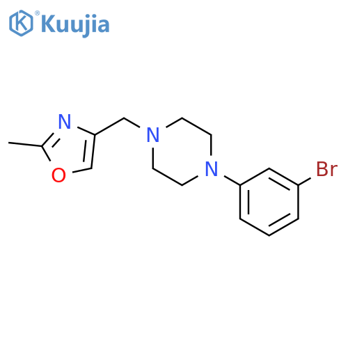 1-(3-bromophenyl)-4-[(2-methyl-1,3-oxazol-4-yl)methyl]piperazine structure