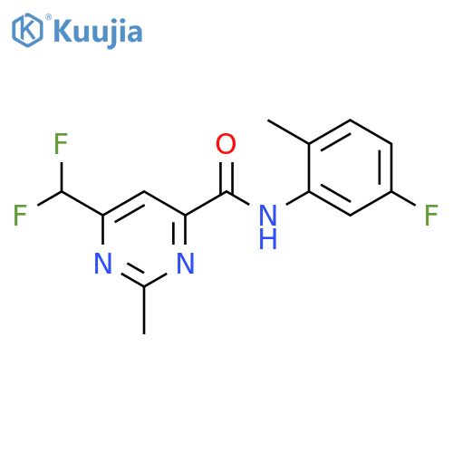6-(difluoromethyl)-N-(5-fluoro-2-methylphenyl)-2-methylpyrimidine-4-carboxamide structure