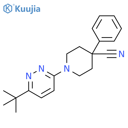 1-(6-tert-butylpyridazin-3-yl)-4-phenylpiperidine-4-carbonitrile structure