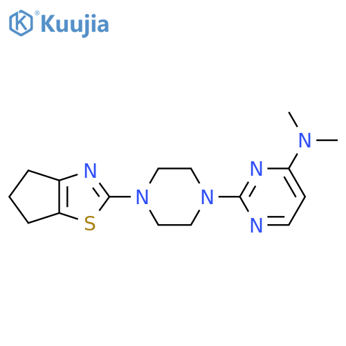 2-(4-{4H,5H,6H-cyclopenta[d][1,3]thiazol-2-yl}piperazin-1-yl)-N,N-dimethylpyrimidin-4-amine structure