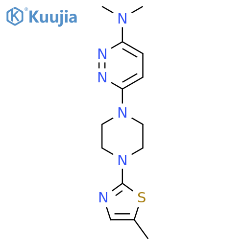 N,N-dimethyl-6-[4-(5-methyl-1,3-thiazol-2-yl)piperazin-1-yl]pyridazin-3-amine structure
