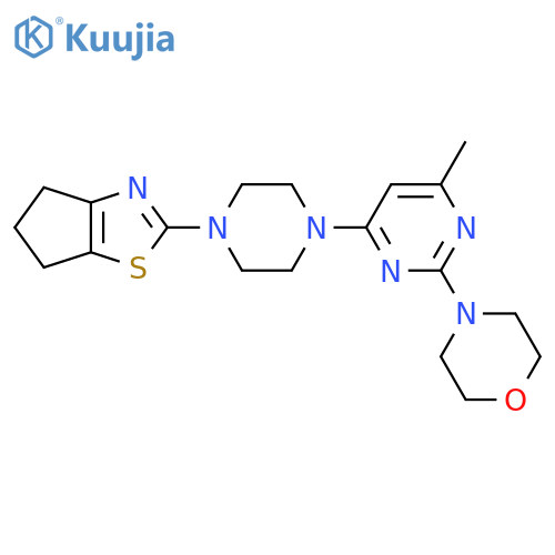 4-[4-(4-{4H,5H,6H-cyclopenta[d][1,3]thiazol-2-yl}piperazin-1-yl)-6-methylpyrimidin-2-yl]morpholine structure