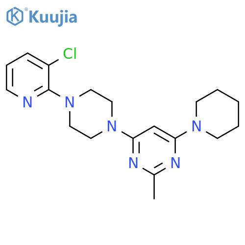 4-[4-(3-chloropyridin-2-yl)piperazin-1-yl]-2-methyl-6-(piperidin-1-yl)pyrimidine structure