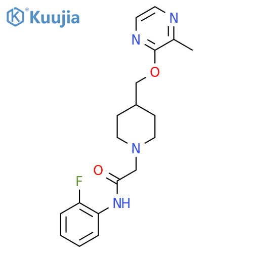 N-(2-fluorophenyl)-2-(4-{[(3-methylpyrazin-2-yl)oxy]methyl}piperidin-1-yl)acetamide structure