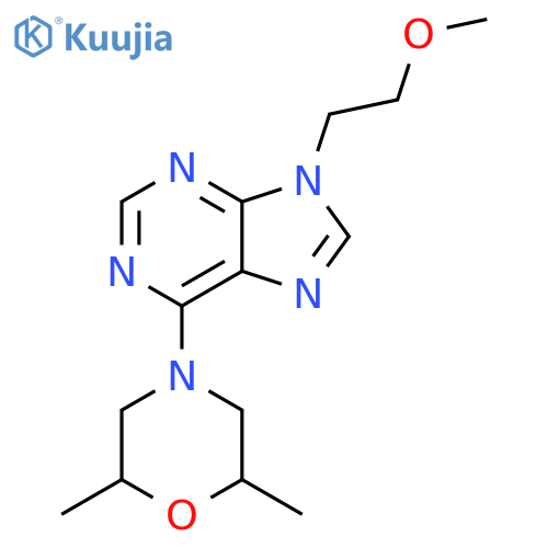 6-(2,6-dimethylmorpholin-4-yl)-9-(2-methoxyethyl)-9H-purine structure