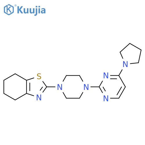 2-{4-[4-(pyrrolidin-1-yl)pyrimidin-2-yl]piperazin-1-yl}-4,5,6,7-tetrahydro-1,3-benzothiazole structure
