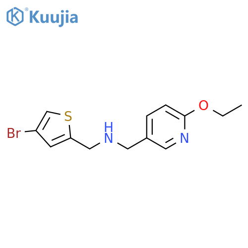 [(4-bromothiophen-2-yl)methyl][(6-ethoxypyridin-3-yl)methyl]amine structure