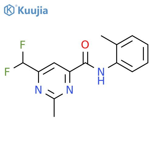 6-(difluoromethyl)-2-methyl-N-(2-methylphenyl)pyrimidine-4-carboxamide structure