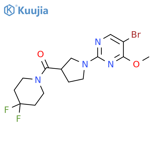 5-bromo-2-[3-(4,4-difluoropiperidine-1-carbonyl)pyrrolidin-1-yl]-4-methoxypyrimidine structure