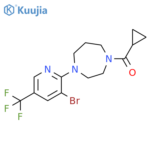 1-[3-bromo-5-(trifluoromethyl)pyridin-2-yl]-4-cyclopropanecarbonyl-1,4-diazepane structure