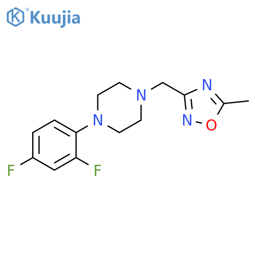 1-(2,4-Difluorophenyl)-4-[(5-methyl-1,2,4-oxadiazol-3-yl)methyl]piperazine structure