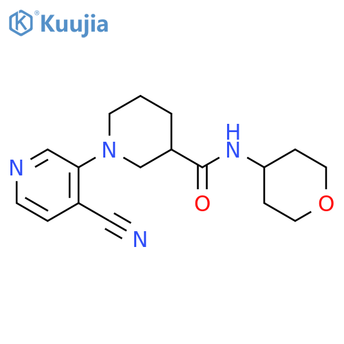 1-(4-cyanopyridin-3-yl)-N-(oxan-4-yl)piperidine-3-carboxamide structure