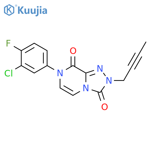 2-(but-2-yn-1-yl)-7-(3-chloro-4-fluorophenyl)-2H,3H,7H,8H-[1,2,4]triazolo[4,3-a]pyrazine-3,8-dione structure