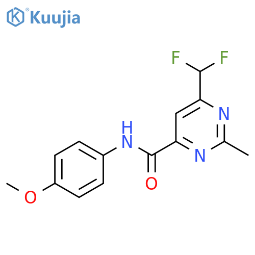 6-(difluoromethyl)-N-(4-methoxyphenyl)-2-methylpyrimidine-4-carboxamide structure