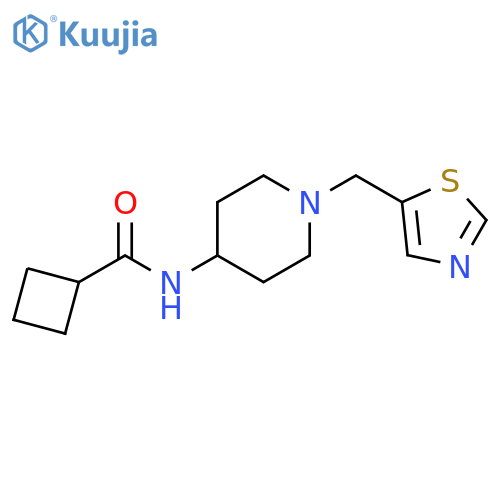 N-{1-[(1,3-thiazol-5-yl)methyl]piperidin-4-yl}cyclobutanecarboxamide structure