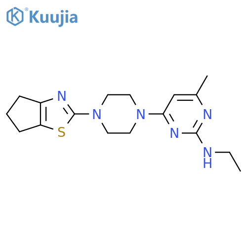 4-(4-{4H,5H,6H-cyclopenta[d][1,3]thiazol-2-yl}piperazin-1-yl)-N-ethyl-6-methylpyrimidin-2-amine structure