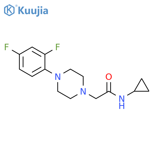 N-cyclopropyl-2-4-(2,4-difluorophenyl)piperazin-1-ylacetamide structure