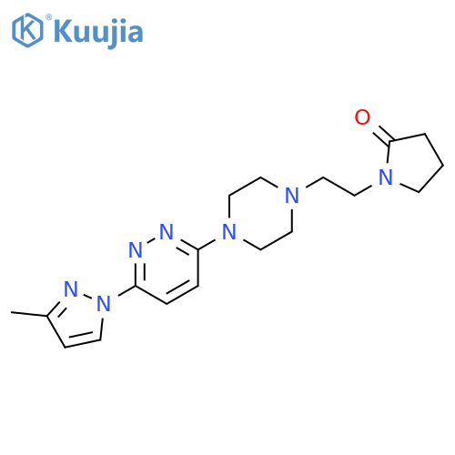 1-(2-{4-[6-(3-methyl-1H-pyrazol-1-yl)pyridazin-3-yl]piperazin-1-yl}ethyl)pyrrolidin-2-one structure
