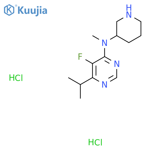 5-fluoro-N-methyl-N-(piperidin-3-yl)-6-(propan-2-yl)pyrimidin-4-amine dihydrochloride structure
