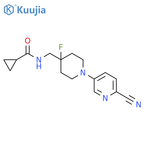 N-{[1-(6-cyanopyridin-3-yl)-4-fluoropiperidin-4-yl]methyl}cyclopropanecarboxamide structure