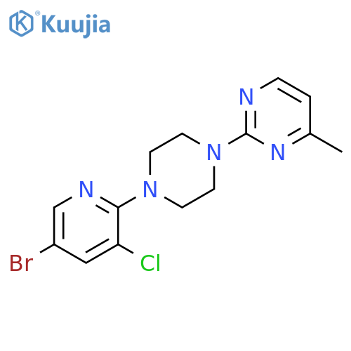 2-[4-(5-bromo-3-chloropyridin-2-yl)piperazin-1-yl]-4-methylpyrimidine structure