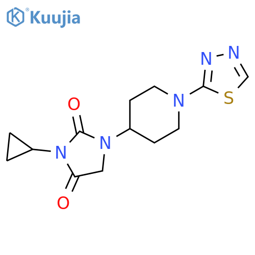 3-cyclopropyl-1-[1-(1,3,4-thiadiazol-2-yl)piperidin-4-yl]imidazolidine-2,4-dione structure
