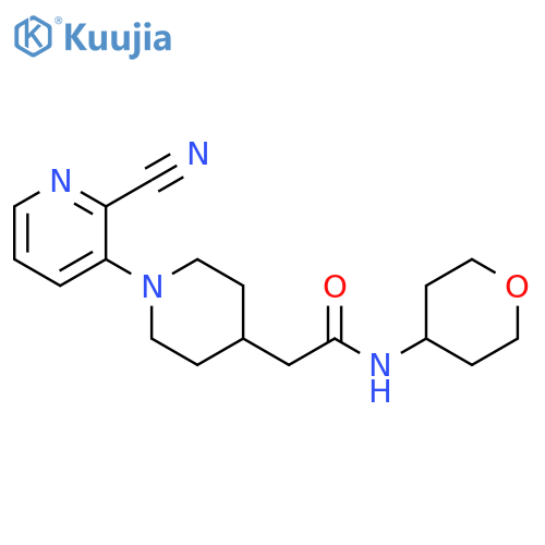 2-[1-(2-cyanopyridin-3-yl)piperidin-4-yl]-N-(oxan-4-yl)acetamide structure