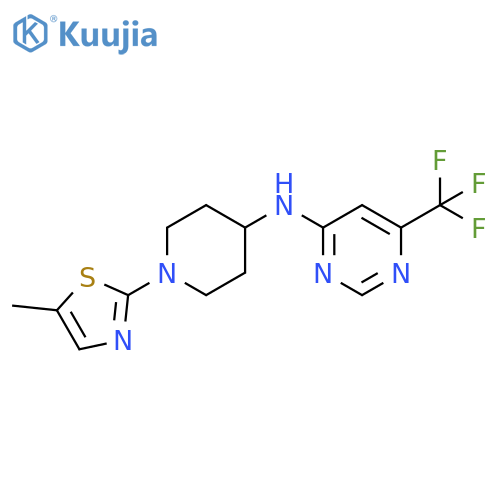 N-[1-(5-methyl-1,3-thiazol-2-yl)piperidin-4-yl]-6-(trifluoromethyl)pyrimidin-4-amine structure