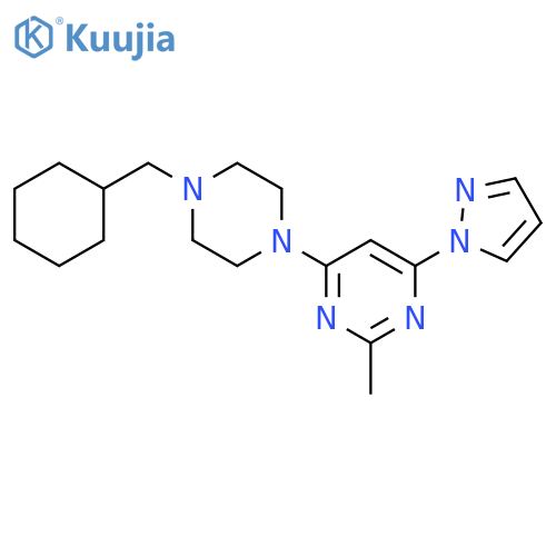 4-[4-(cyclohexylmethyl)piperazin-1-yl]-2-methyl-6-(1H-pyrazol-1-yl)pyrimidine structure