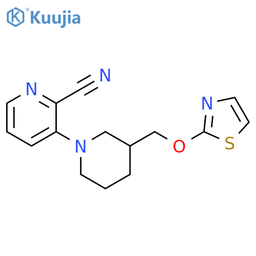 3-{3-[(1,3-thiazol-2-yloxy)methyl]piperidin-1-yl}pyridine-2-carbonitrile structure