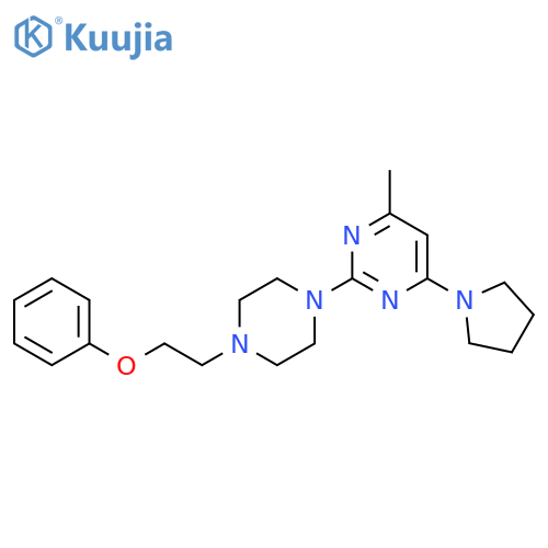 4-methyl-2-[4-(2-phenoxyethyl)piperazin-1-yl]-6-(pyrrolidin-1-yl)pyrimidine structure