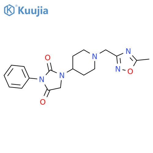 1-{1-[(5-methyl-1,2,4-oxadiazol-3-yl)methyl]piperidin-4-yl}-3-phenylimidazolidine-2,4-dione structure