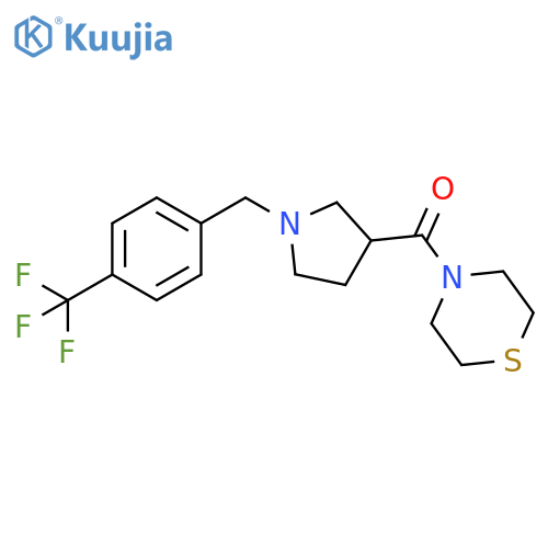 4-(1-{[4-(trifluoromethyl)phenyl]methyl}pyrrolidine-3-carbonyl)thiomorpholine structure