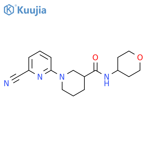1-(6-cyanopyridin-2-yl)-N-(oxan-4-yl)piperidine-3-carboxamide structure