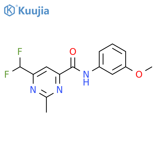 6-(difluoromethyl)-N-(3-methoxyphenyl)-2-methylpyrimidine-4-carboxamide structure