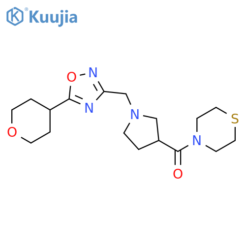 4-(1-{[5-(oxan-4-yl)-1,2,4-oxadiazol-3-yl]methyl}pyrrolidine-3-carbonyl)thiomorpholine structure