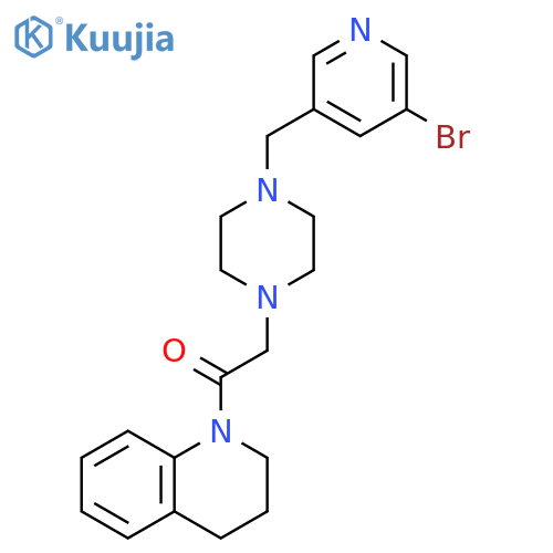 2-{4-[(5-bromopyridin-3-yl)methyl]piperazin-1-yl}-1-(1,2,3,4-tetrahydroquinolin-1-yl)ethan-1-one structure