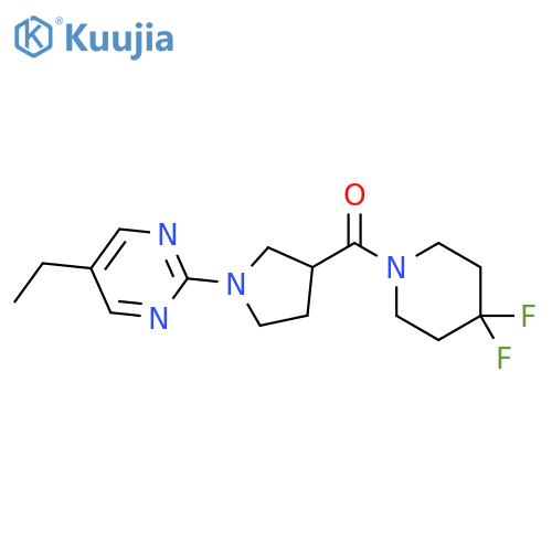 2-[3-(4,4-difluoropiperidine-1-carbonyl)pyrrolidin-1-yl]-5-ethylpyrimidine structure