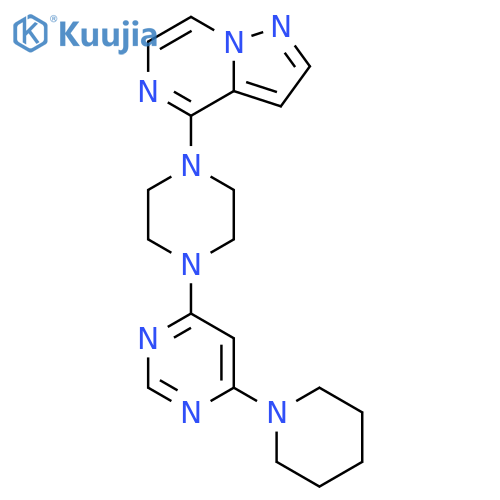 4-(piperidin-1-yl)-6-(4-{pyrazolo[1,5-a]pyrazin-4-yl}piperazin-1-yl)pyrimidine structure