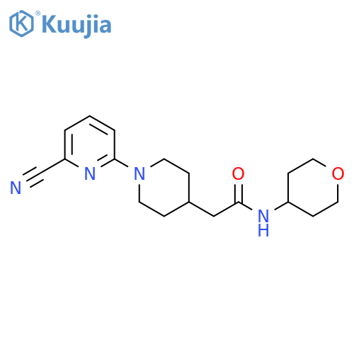 2-[1-(6-cyanopyridin-2-yl)piperidin-4-yl]-N-(oxan-4-yl)acetamide structure