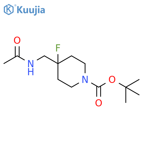 tert-butyl 4-(acetamidomethyl)-4-fluoropiperidine-1-carboxylate structure