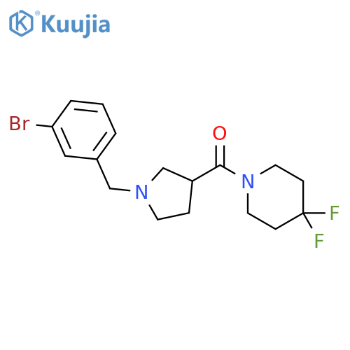 1-{1-[(3-bromophenyl)methyl]pyrrolidine-3-carbonyl}-4,4-difluoropiperidine structure