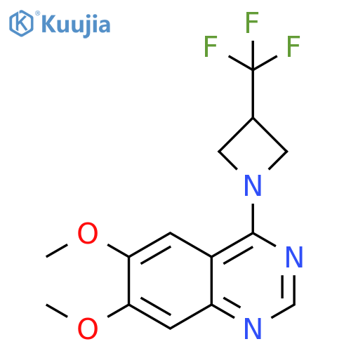 6,7-dimethoxy-4-[3-(trifluoromethyl)azetidin-1-yl]quinazoline structure