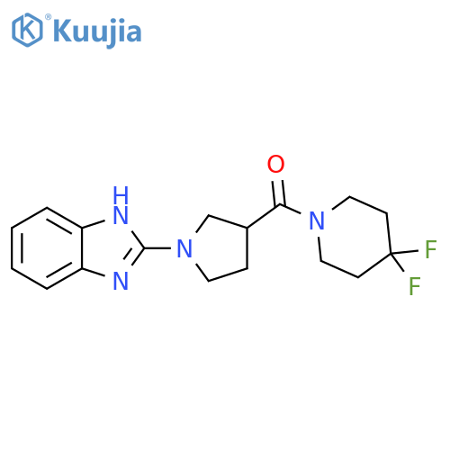 2-[3-(4,4-difluoropiperidine-1-carbonyl)pyrrolidin-1-yl]-1H-1,3-benzodiazole structure