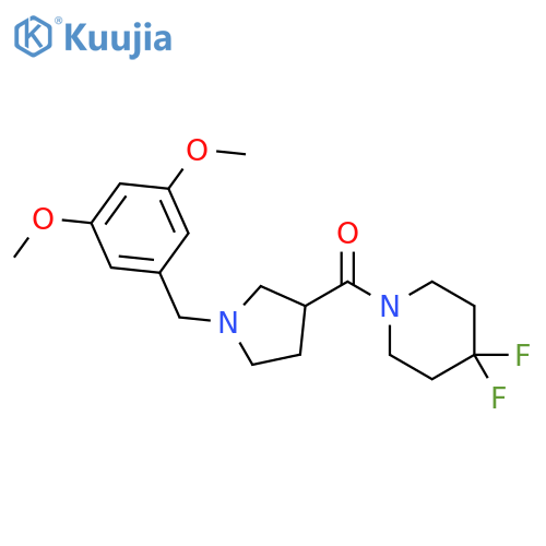 1-{1-[(3,5-dimethoxyphenyl)methyl]pyrrolidine-3-carbonyl}-4,4-difluoropiperidine structure