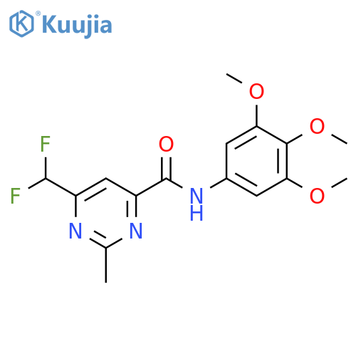 6-(difluoromethyl)-2-methyl-N-(3,4,5-trimethoxyphenyl)pyrimidine-4-carboxamide structure