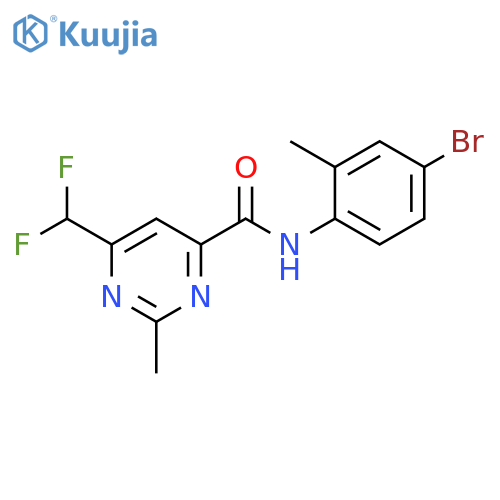 N-(4-bromo-2-methylphenyl)-6-(difluoromethyl)-2-methylpyrimidine-4-carboxamide structure