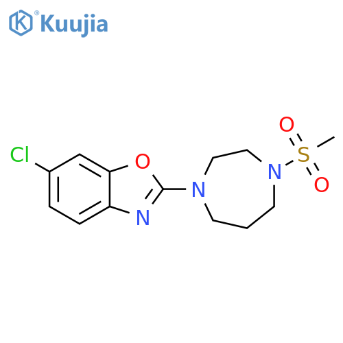 6-chloro-2-(4-methanesulfonyl-1,4-diazepan-1-yl)-1,3-benzoxazole structure