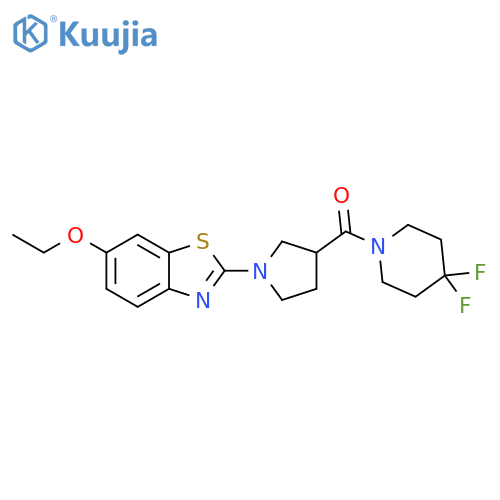 2-[3-(4,4-difluoropiperidine-1-carbonyl)pyrrolidin-1-yl]-6-ethoxy-1,3-benzothiazole structure